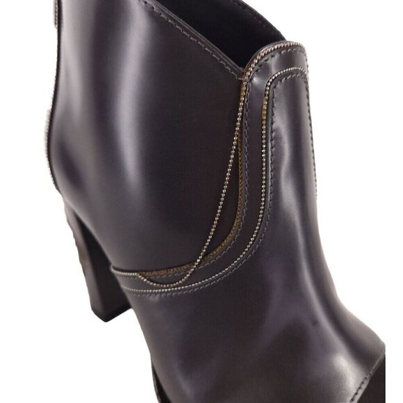 Brunello Cucinelli Open Toe Monili Ankle Bootie 37 US 7 New Defect Brown - Picture 5 of 12